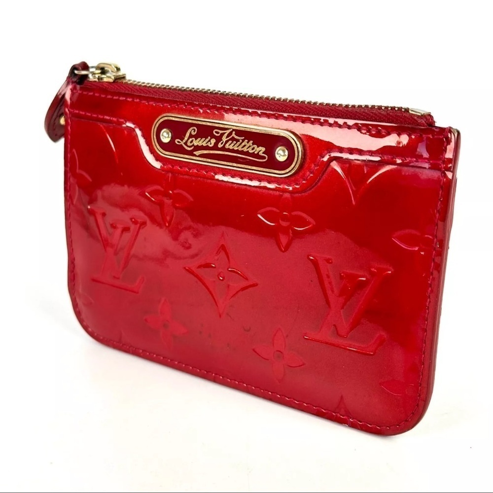 LOUIS VUITTON Vernis Pochette Cles NM Coin Purse Rose Pop M93637 LV Auth bs13631